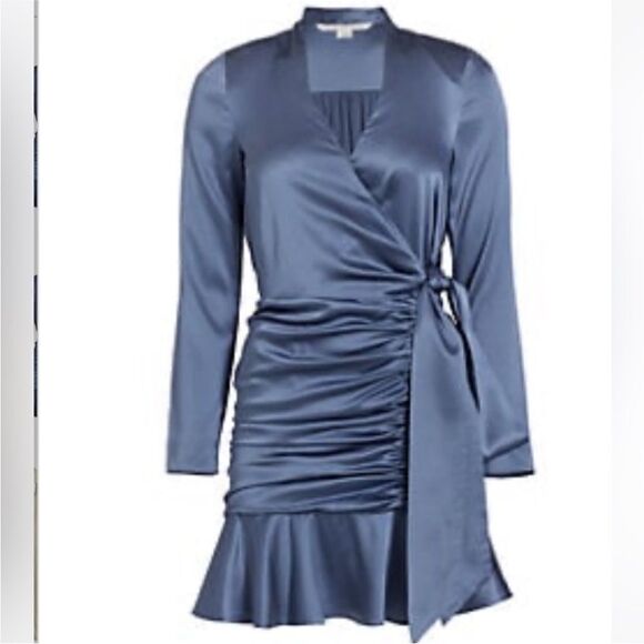 Veronica Beard - Agatha Steel Blue Silk Mini Dress-H17 - Picture 2 of 12